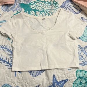 White tshirt crop top
